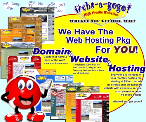 Get Your Website, Domain and Hosting at www.webs-a-gogo.com